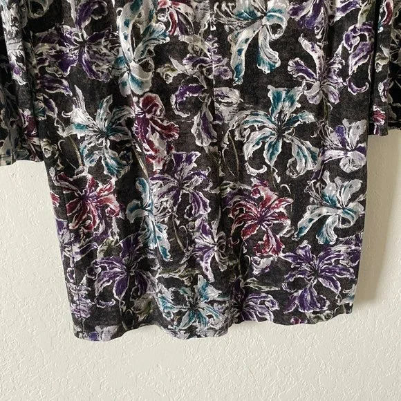 J Jill Womens Shirt Dress Floral Casual Petite Size PS Long Sleeves Boatneck - Picture 3 of 11